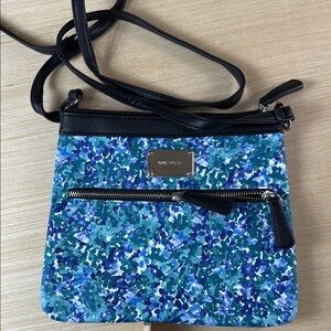 Nine West Blue and Green Floral Crossbody Bag‎